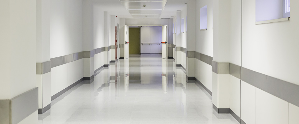 Flooring in hospital hallway